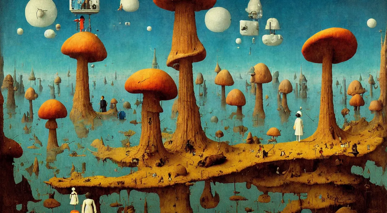 Image similar to single flooded simple!! toadstool tower anatomy, very coherent and colorful high contrast masterpiece by norman rockwell franz sedlacek hieronymus bosch dean ellis simon stalenhag rene magritte gediminas pranckevicius, dark shadows, sunny day, hard lighting