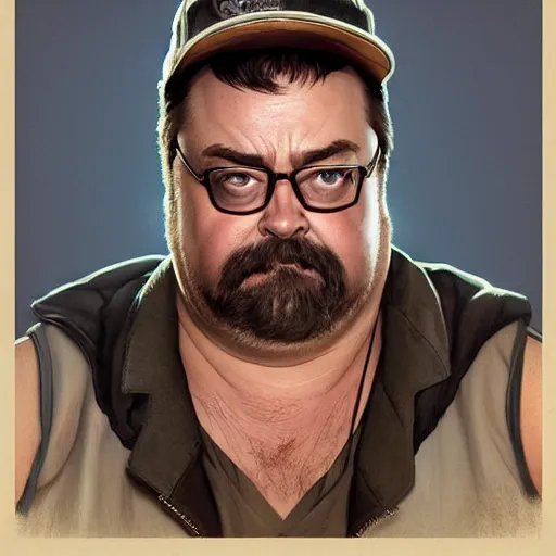 Prompt: ricky from trailer park boys, intricate, highly detailed, digital painting, trending on artstation, concept art, smooth, sharp focus, illustration, unreal engine 5, 8 k, art by artgerm and greg rutkowski and alphonse mucha