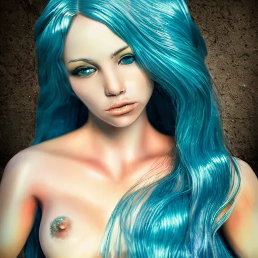 Image similar to a photo of a mermaid, realistic, photorealistic, detailed,