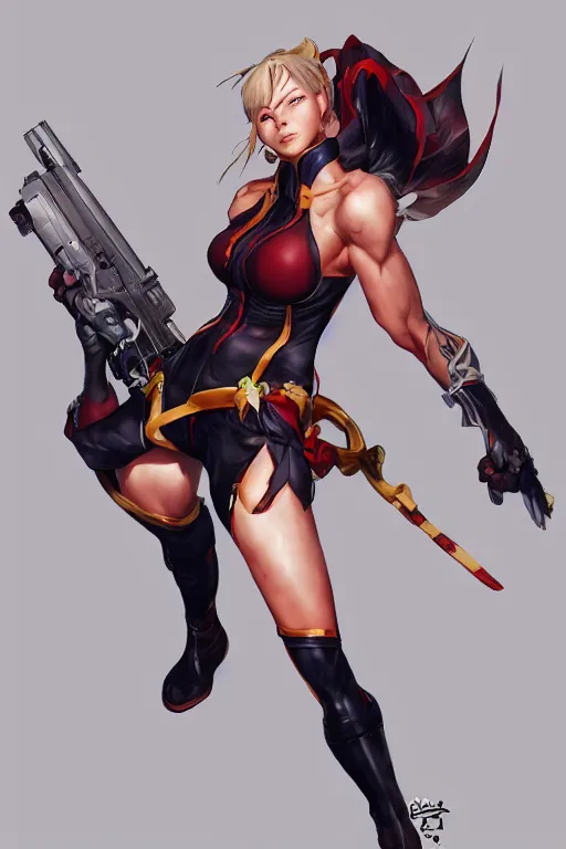 Image similar to Cammy from street fighting spinoff in blade and soul concept art on a render by the artist Hyung tae Kim , Jiyun Chae, Joe Madureira, trending on Artstation by Hyung tae Kim, artbook, Stanley Artgerm Lau, WLOP, Rossdraws