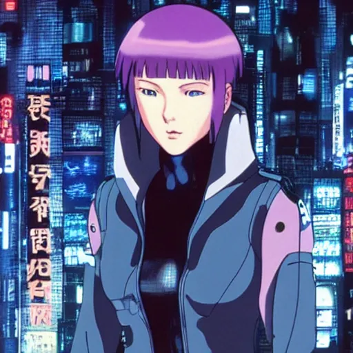 Prompt: Ghost in the Shell, GitS, perfect face, Motoko Kusanagi, film, adaptation, style anime, by Masamune Shirow