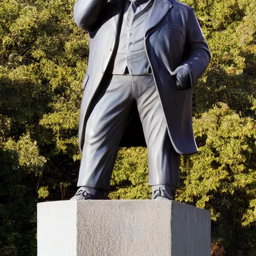 Prompt: a statue of john candy made out of hair, 8 k photo