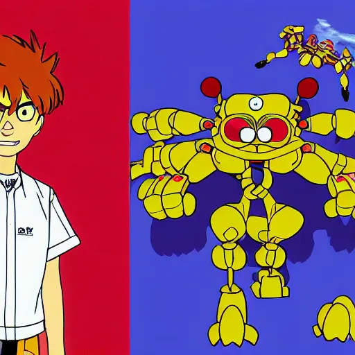 Image similar to Garfield as EVA-01, Neon Genesis Evangelion, biological garfield mech, anime