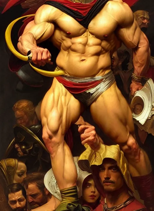 Prompt: renaissance painting of aggressive dc hourman, d & d, golden age, muscular! athetic slim bodybuilder, yellow and black, fantasy, intricate, elegant, highly detailed, digital painting, artstation, concept art, smooth, sharp focus, illustration, art by artgerm and greg rutkowski and alphonse mucha and alex ross