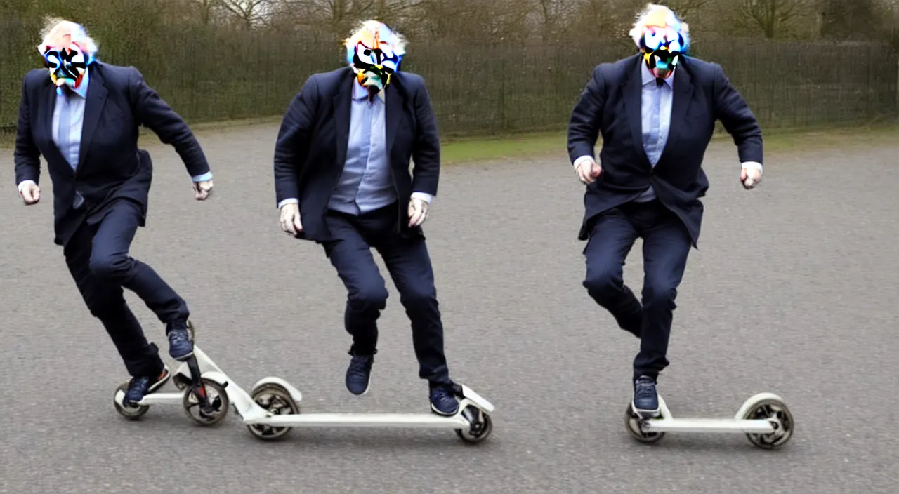 Image similar to Boris Johnson on rollerblades