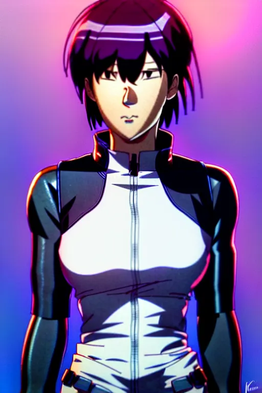 Image similar to a fullbody pose of motoko kusanagi the major ghost in the shell : : stand alone complex, under repairs, maintenance : : by ilya kuvshinov, rossdraws, artgerm, sola digital arts, anti aliasing, raytracing : :