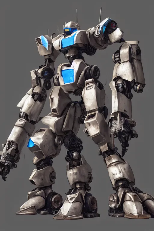 Image similar to mechwarrior 5 : mercenaries mech megaman transformer robot boss tank engine game octane render, 4 k, hd 2 0 2 2 3 d cgi rtx hdr style chrome reflexion glow fanart, global illumination ray tracing hdr fanart arstation by ian pesty by jesper ejsing pixar and disney unreal zbrush central hardmesh