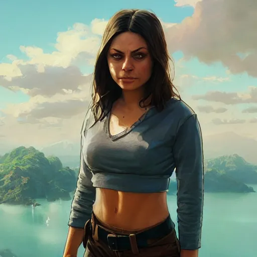 Prompt: highly detailed portrait, mila kunis, in gta v, stephen bliss, unreal engine, fantasy art by greg rutkowski, loish, rhads, ferdinand knab, makoto shinkai and lois van baarle, ilya kuvshinov, rossdraws, tom bagshaw, global illumination, radiant light, detailed and intricate environment