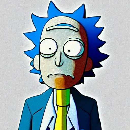 Image similar to Rick and Morty, highly detailed Pixar character