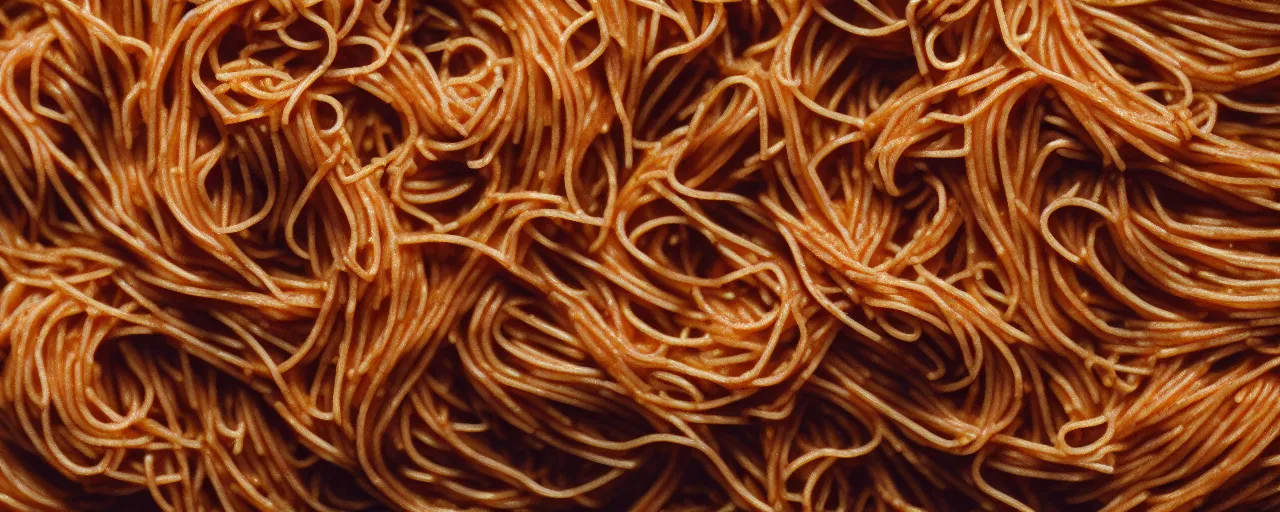 Prompt: macro shot of spaghetti, canon 1 0 0 mm, wes anderson film, kodachrome