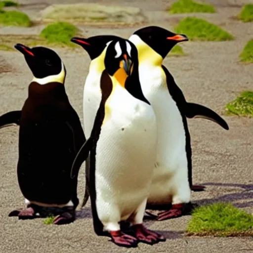 Prompt: penguins in dresses