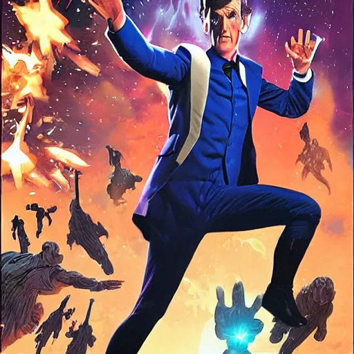 Prompt: comic book cover for'doctor who becomes a twitch streamer ', art by alex ross