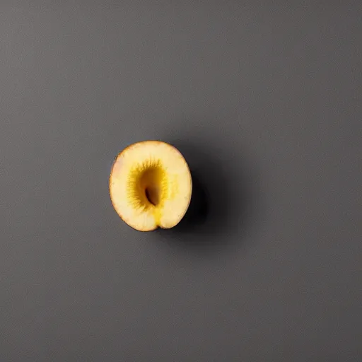 Image similar to centered hyper-realistic single piece of fruit, gray background