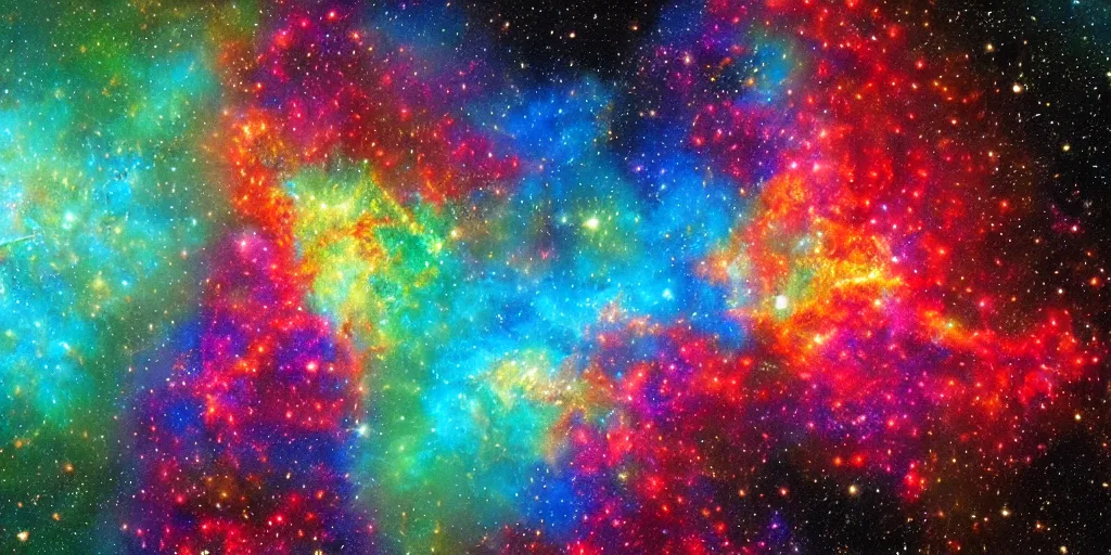 Prompt: colorful fractal nebula