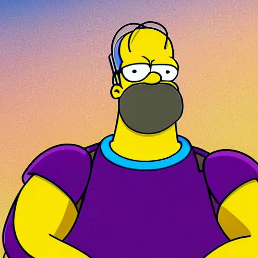 Prompt: CG Homer Simpson as Thanos, cinematic, 4K