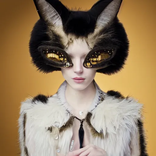 Prompt: a costume designed by louis vuitton for catgirls only, luxury, expensive, photo portrait, symmetry, awesome exposition, very detailed, highly accurate, professional lighting diffracted lightrays, 8 k, sense of awe