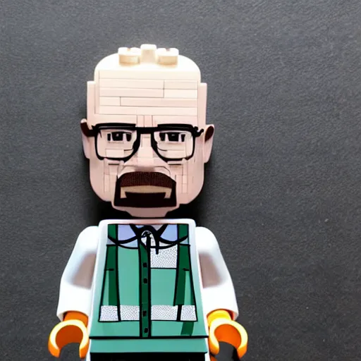 Prompt: walter white as a lego