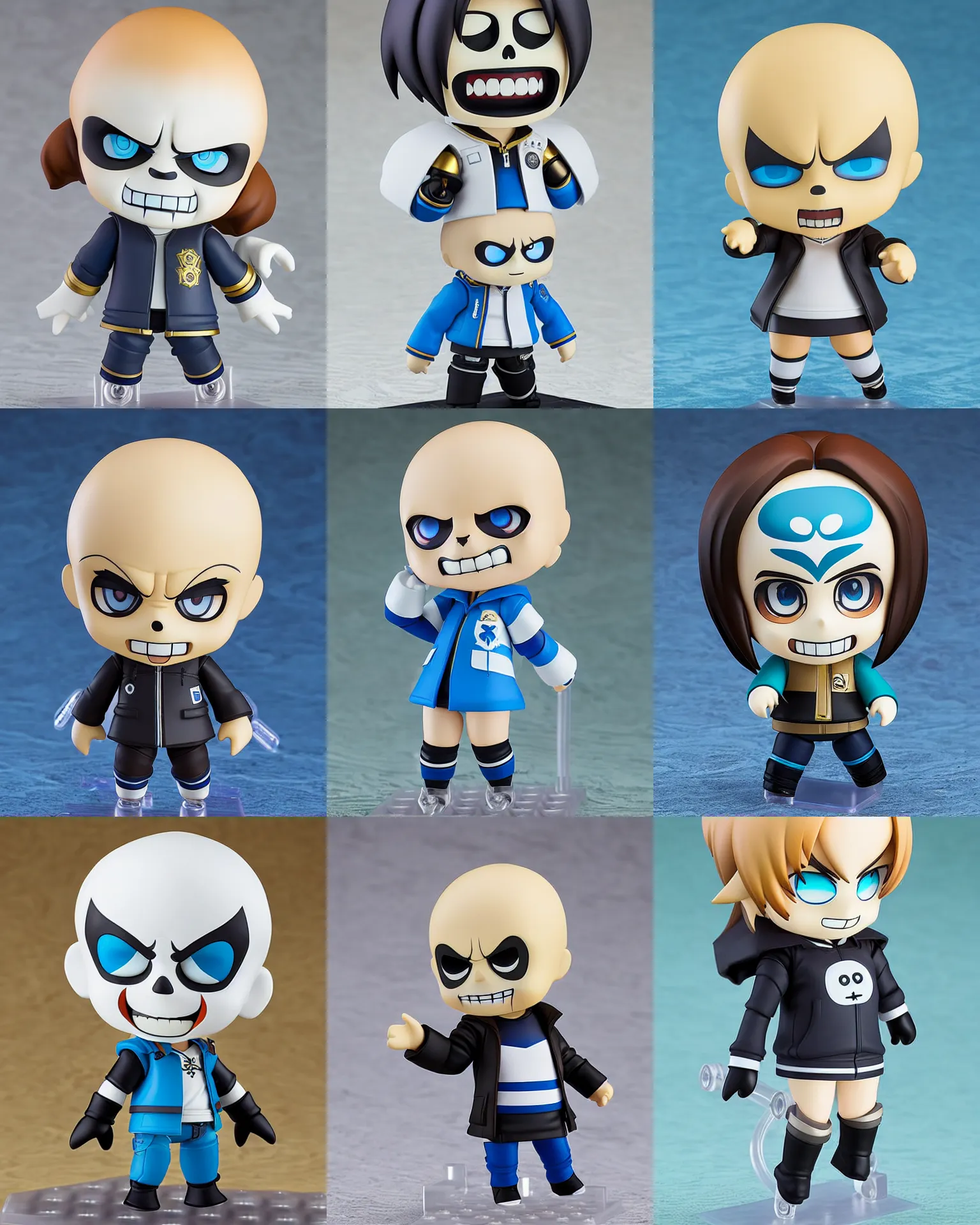 Prompt: a nendoroid of sans from undertale, detailed product photo