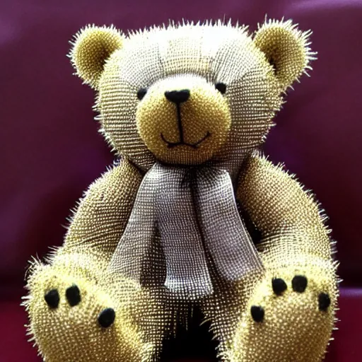 Image similar to teddy bear made from steel needles