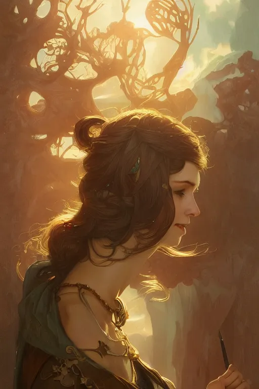 Image similar to portrait of the letter A, D&D, fantasy, highly detailed, digital painting, artstation, concept art, smooth, sharp focus, illustration, art by artgerm and greg rutkowski and alphonse mucha