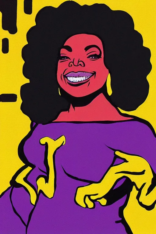 Image similar to “ oprah winfrey in the style of the art of hylics ”