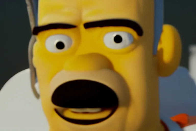 Image similar to ultra realistic photo of homer simpson, hd, 8 k, close up face