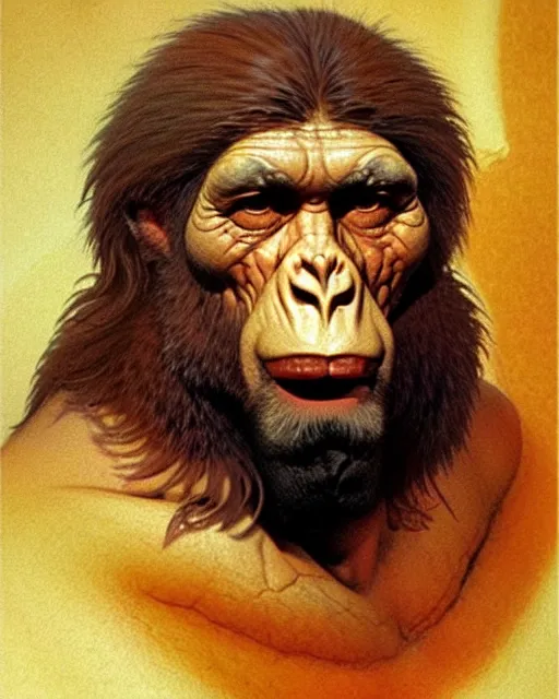 Prompt: neanderthal read science book about him, character portrait, portrait, close up, concept art, intricate details, highly detailed, in the style of frank frazetta, esteban maroto, richard corben, pepe moreno, matt howarth, stefano tamburini, tanino liberatore, luis royo and alex ebel