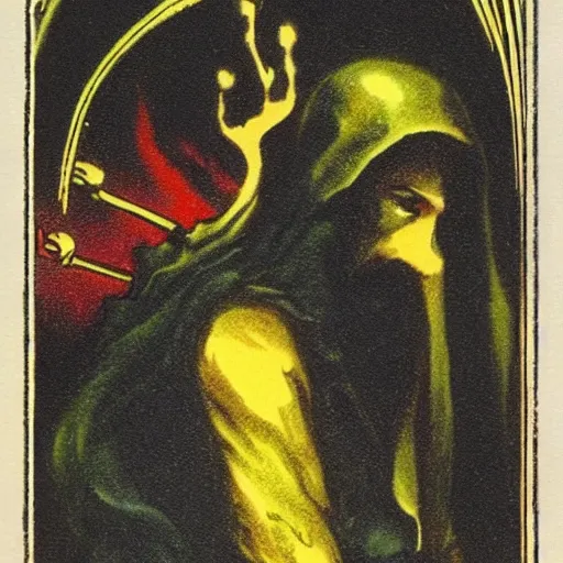 Prompt: death tarot vintage card