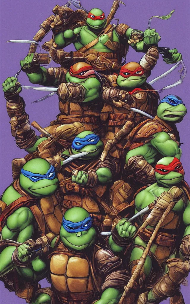 Image similar to teenage mutant ninja turtle design by drew struzan