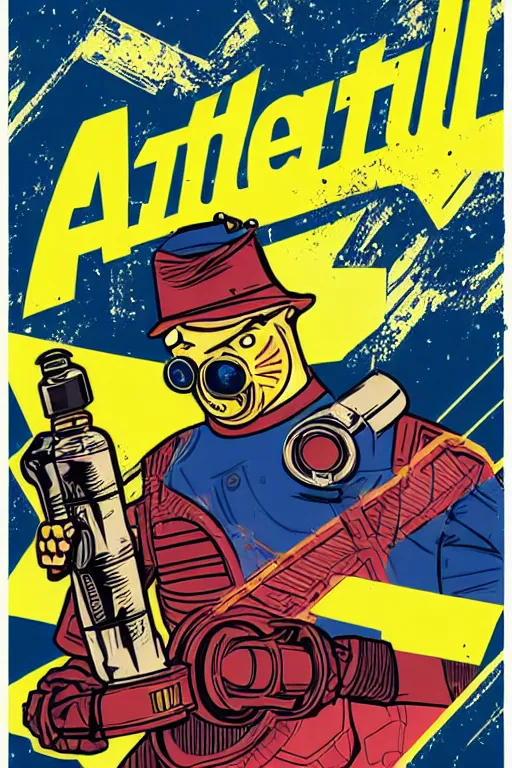 Image similar to fallout 7 6 retro futurist illustration art by butcher billy, sticker, colorful, illustration, highly detailed, simple, smooth and clean vector curves, no jagged lines, vector art, smooth andy warhol style