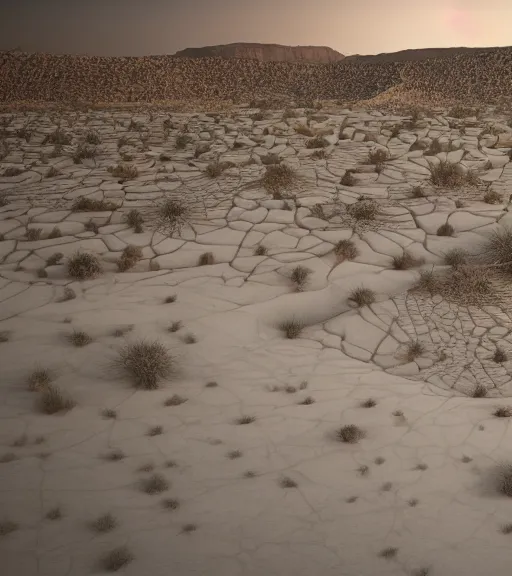 Image similar to desert bloom in the desertic bioremediation white zumthor architecture, hyper realistic, ambient lighting, concept art, intricate, hyper detailed, trakovsky greatest scene, smooth, dynamic volumetric lighting, octane, raytrace, cinematic, high quality, high resolution, 4 k, cgsociety, rutkowski, gurney