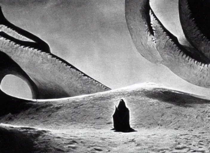 Prompt: sandworm scene from the 1 9 3 4 science fiction film dune