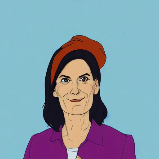 Image similar to bojack horseman style portrait of monica geller