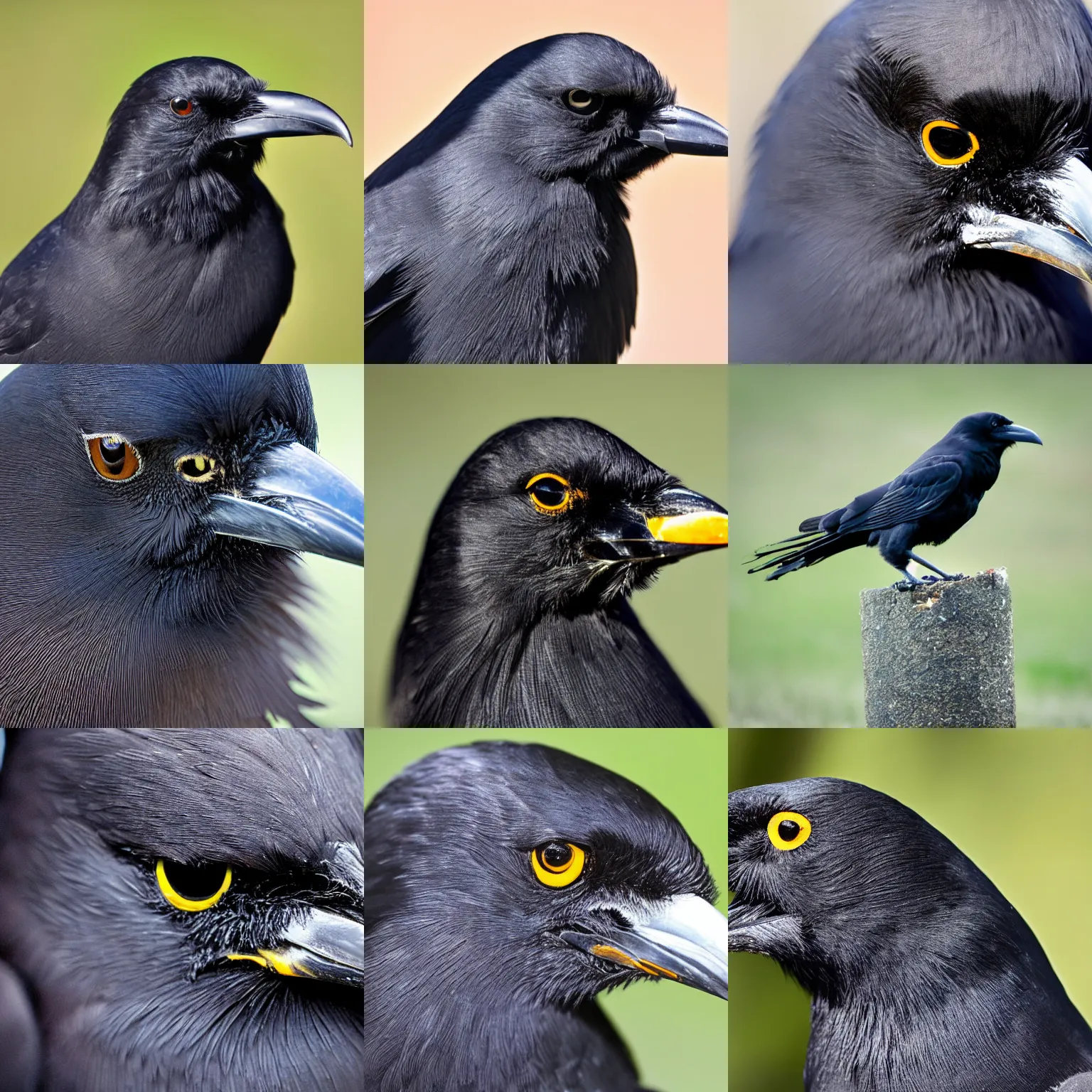 Prompt: closeup of a crow