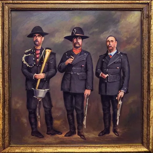 Image similar to “Oil painting of the Gypsy Kings as World War 1 generals, 4k”