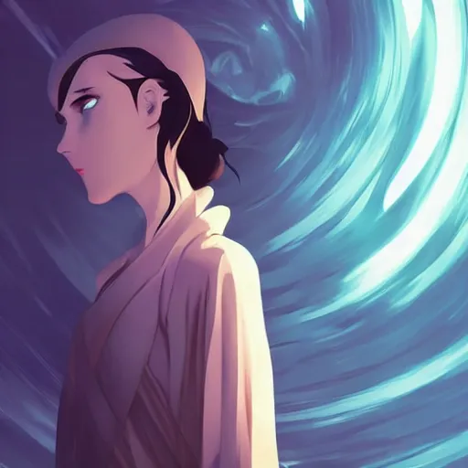 Image similar to vin venture, mistborn. clean cel shaded vector art. shutterstock. behance hd by lois van baarle, artgerm, helen huang, by makoto shinkai and ilya kuvshinov, rossdraws, illustration, art by ilya kuvshinov