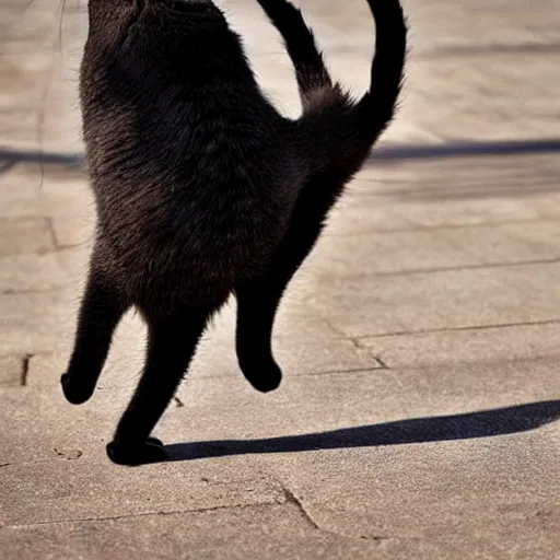 Image similar to a cat doing a backflip, realistic