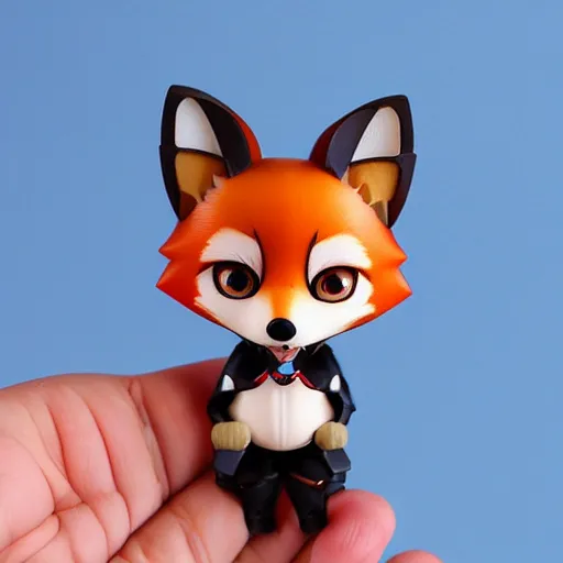 Prompt: nendoroid eyes kawaii chibi furry female explorer fox, stained glass, detailed, custom