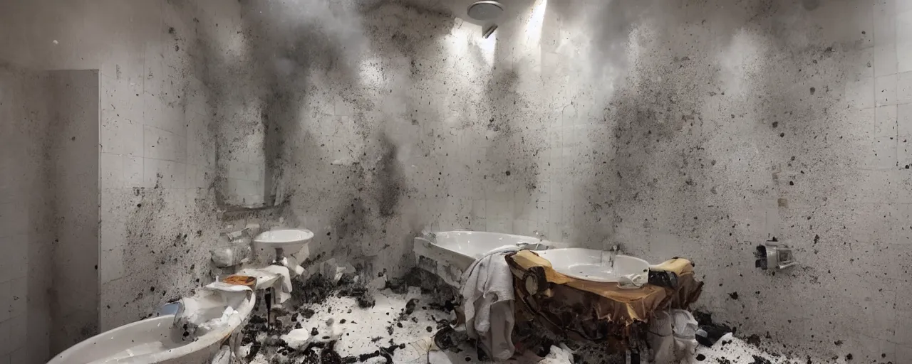 Image similar to a bathroom exploding