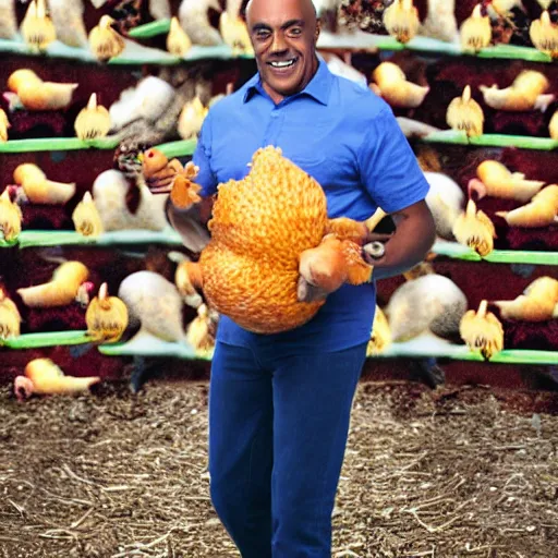 Image similar to ainsley harriot juggling chickens