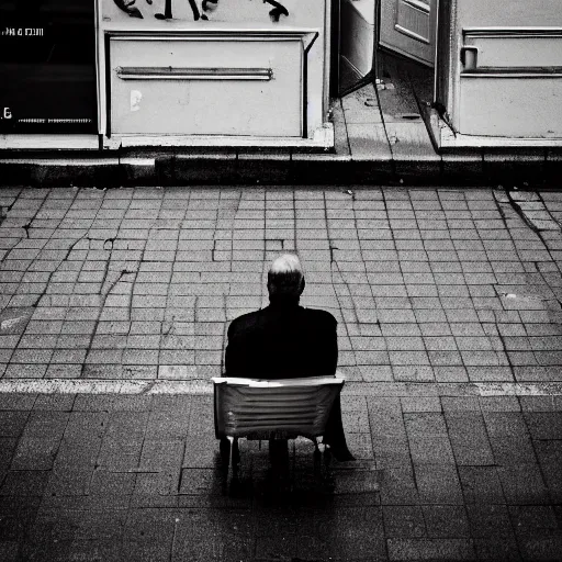 Image similar to A photography of loneliness on the city street