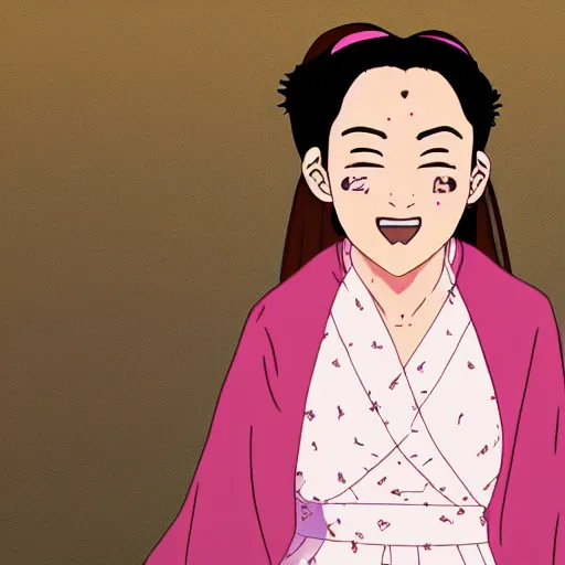 Image similar to full body portrait julia roberts as nezuko from demon slayer, 8 k