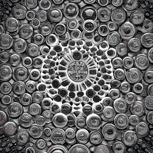 Image similar to multiverse [ within bowl ]!!!, trending on artstation, cgsociety, [ overhead view ]!!, 4 k quality, intricately defined, professional photography, complexly detailed, polycount