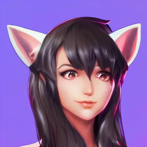 Prompt: a human person with cat ears, artgerm, 4k, trending on artstation