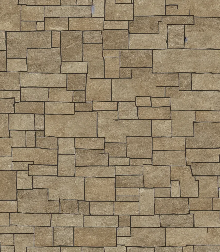 Image similar to texture map of beige stone with horizontal rectilinear engraving cutout