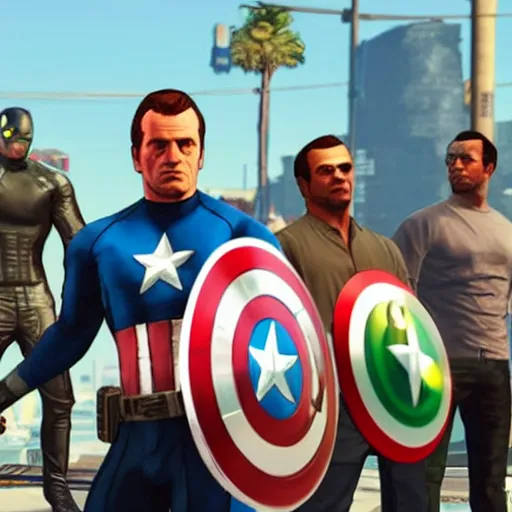 Image similar to the avengers in gta 5