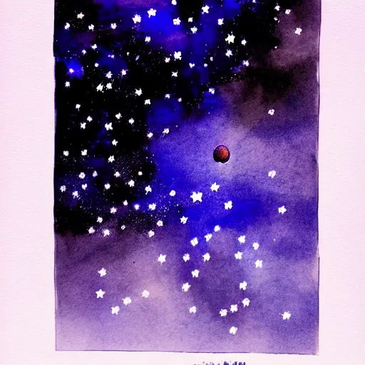 Image similar to stars, ink, by xu wei