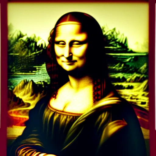 Prompt: X-ray footage of Mona Lisa, photo