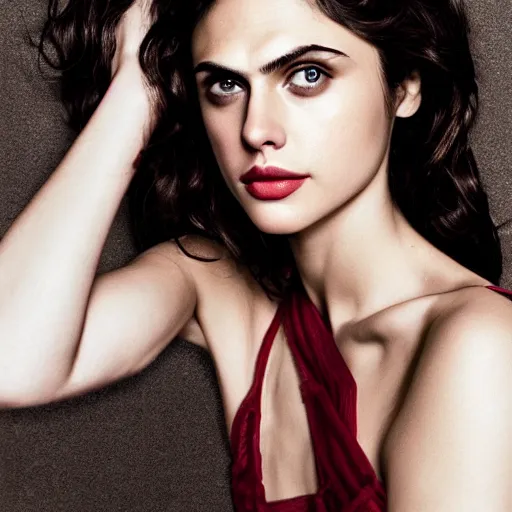 Image similar to portrait of alexandra daddario and gal gadot hybrid by mario testino, headshot, detailed, award winning, sony a 7 r