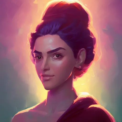 Image similar to portrait of a beautiful woman, maya ali mage, gloomhaven, dynamic lighting, gaudy colors, octane render aesthetic, matte painting concept art, official fanart behance hd artstation by jesper ejsing, by rhads and makoto shinkai and lois van baarle and ilya kuvshinov and rossdraws